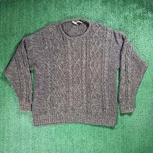 Vintage R&R Cable Knit Pullover Sweater Size Large Grey